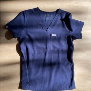 Navy blue figs catarina 1 pocket XXS scrub top